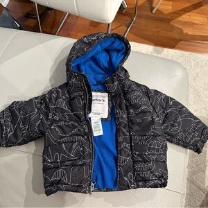 Carter's Black Dinosaur Design Snowsuit - 2 pieces (jacket and pants)